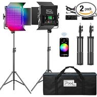 Pixel P45 Photography Lighting with APP Control, 50W 2600K-10000K RGB LED Video Light,9 Applicable Scenes Led Light Panel for Studio/Gaming/Streaming/YouTube/Film/Video Recording