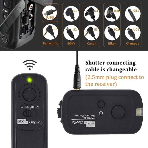  Pixel Wireless Remote Commander Shutter Release RW-DC0 Shutter Remote Release Control Compatible with Nikon Fujifilm Kodak Cameras, Replaces Remote Cord MC-30A