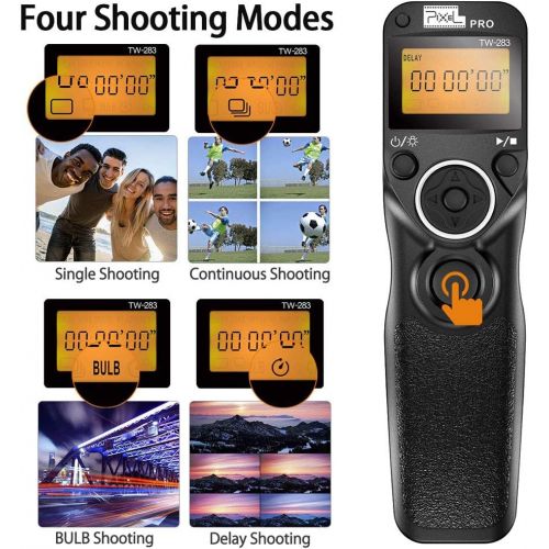  Pixel TW-283 DC2 Wireless Shutter Remote Release Control Intervalometer FSK 2.4GHz Compatible for Nikon Digital SLR Cameras D5000 D5100 D5200 D5300 D5500 D90 D7000 D7100 D7200