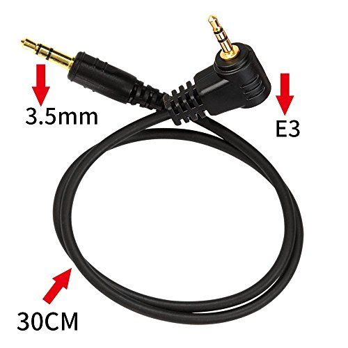  Pixel 3.5mm-E3 Photographic Equipment Wireless Shutter Release Remote Control Connecting Cable E3 for Canon Digital Camera Rebel EOS1300D,300D,60D,60Da,70D,80D