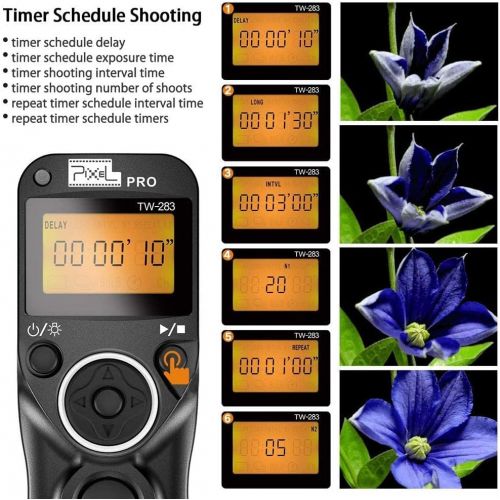  Pixel Timer Shutter Release Remote Control TW283-DC0/DC2 Compatible with Nikon D850 D810 D800 D700 D500 D300 D300s D200 D40s Z7 Z6 Z5 Z50 Df D5600 D3100 D3200 D3300 D5000 D90 D7000