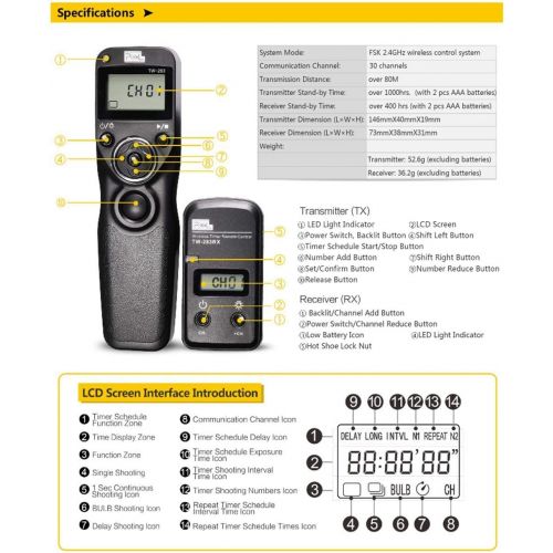  Pixel Timer Shutter Release Remote Control TW283-DC2 Remote Release for Nikon D5600 D3100 D3200 D3300 D5000 D5100 D5200 D5300 D5500 D90 D7000 D7100 D7500 D600 D610 D750 Z6 Z7