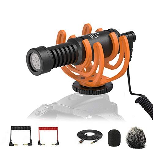  Pixel Camera Video Microphone with 10ft Extension Cable, Professional Smartphone Shotgun Mic for iPhone, Nikon, Canon, Sony DSLR, Interview Videomicro Perfect for Recording YouTube