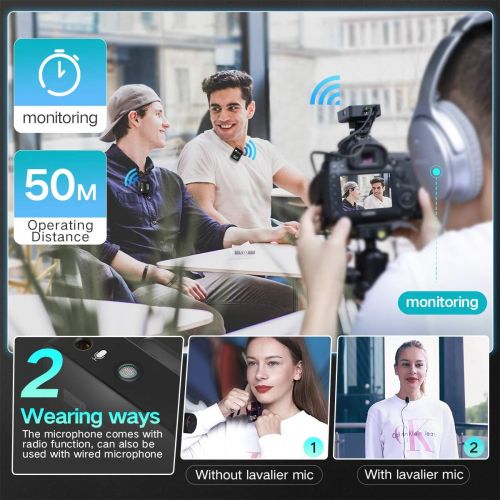  [아마존베스트]Pixel UHF Wireless Lavalier Microphone System with 1 Receiver, 2 Transmitters, and 2 Lapel Microphones Compatible with Camera,Smartphones,DSLR,and Video Cameras,Mobile Devices YouT