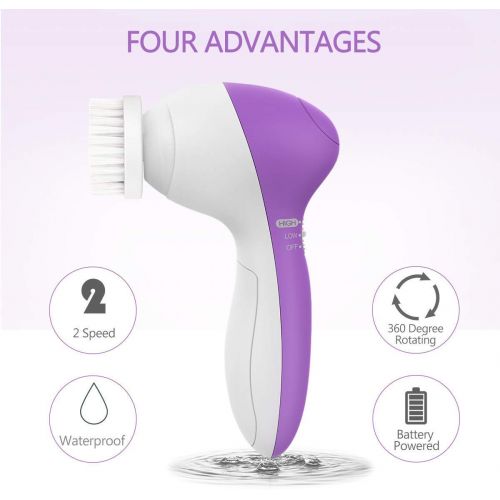  [아마존 핫딜]  [아마존핫딜]Facial Cleansing Brush [Newest 2019], PIXNOR Waterproof Face Spin Brush with 7 Brush Heads for Deep...