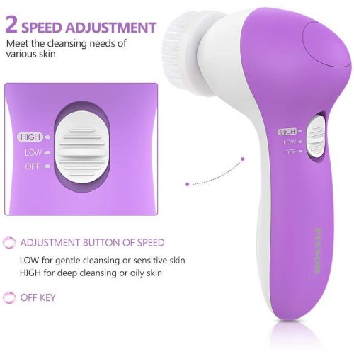  [아마존 핫딜]  [아마존핫딜]Facial Cleansing Brush [Newest 2019], PIXNOR Waterproof Face Spin Brush with 7 Brush Heads for Deep...