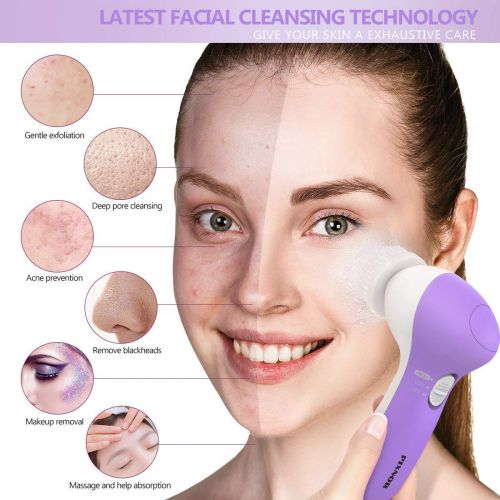  [아마존 핫딜]  [아마존핫딜]Facial Cleansing Brush [Newest 2019], PIXNOR Waterproof Face Spin Brush with 7 Brush Heads for Deep...