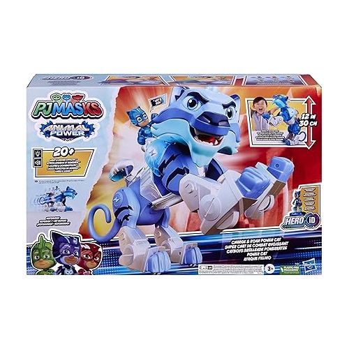  PJ Masks Animal Power Charge and Roar Power Cat, Interactive Toys with 20+ Lights and Sounds, Preschool Toys, Superhero Toys for 3 Year Old Boys and Girls and Up