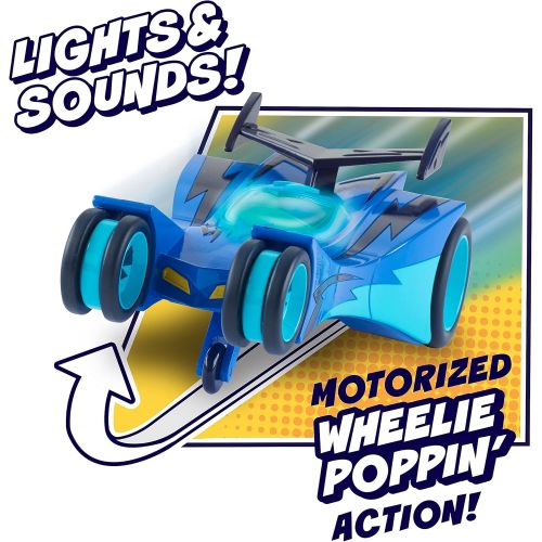  Just Play PJ Masks Pop-A-Wheelie Cat-Car, PJ Masks Vehicle with Lights and Sounds