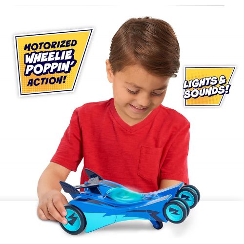  Just Play PJ Masks Pop-A-Wheelie Cat-Car, PJ Masks Vehicle with Lights and Sounds