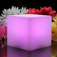 PK Green Bedside Table Night Lamp | 10cm LED Cube Battery Operated RGB Color Changing Mood Light | Ambient Lighting for Bedroom, Living Room, Lounge, Party, Bar | Sensory Light Toy