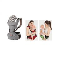 PKB WORLD Premium Baby Carrier with Hip Seat, Light Weight, Embedded Big Storage Pocket to carry Diapers, Made in Korea, Long Use by Height-Adjustment, Headrest, Head Supporter, Cation Fabri