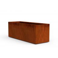 PLANTERCRAFT Corten Steel Planter, Long Rectangle Planter Box, 46 Length, 16 Width, 16 Height, Outdoor Metal Planter Trough, Rust, Heavy Duty & Durable