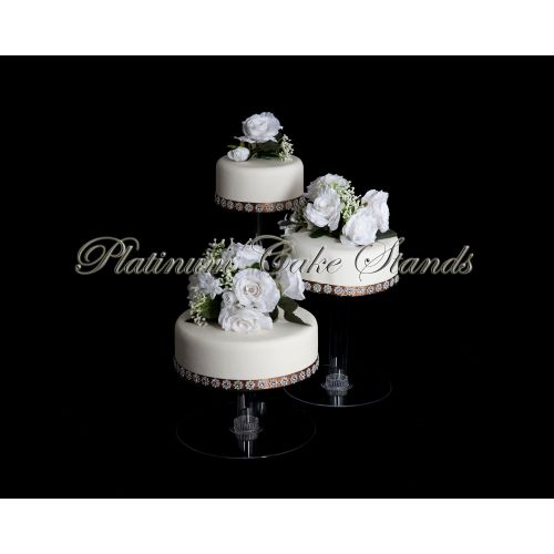  PLATINUMCAKESTAND 3 Tier Cascade Wedding Cake Stand XL (STYLE R304)