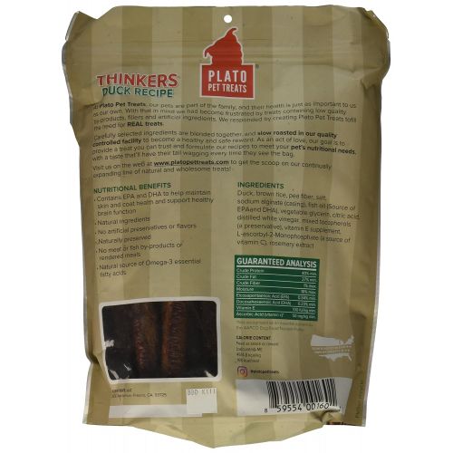  PLATO Dog Treats -Thinkers Natural Duck Sticks- 22 oz (2 Pack)