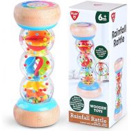 Rainmaker - 7 inch Wooden Rain Stick Montessori Toys for Babies 6-12 Months,Baby Rattle Shaker Sensory Developmental Toy,Raindrops Musical Instrument baby musical toys for 1 year old toddler kids