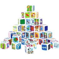 PLAY ABC Building Blocks for Toddlers 1-3, 28 PCS Plastic Baby Alphabet Letters Number Stacking Blocks Set, Preschool Learning Educational Montessori Sensory Toys Gifts for Kids Girls Boys