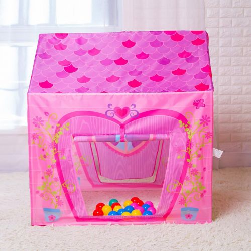  [아마존베스트]Kids Tent Princess Pink Flower Play Tent for Indoor and Outdoor Fun,Roomy Enough for 2-3 Little Girls Play Together