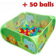 [아마존베스트]PLAY 10 Ball Pit Comes Together with 50 Balls Baby Pop up Ball Pool with Balls