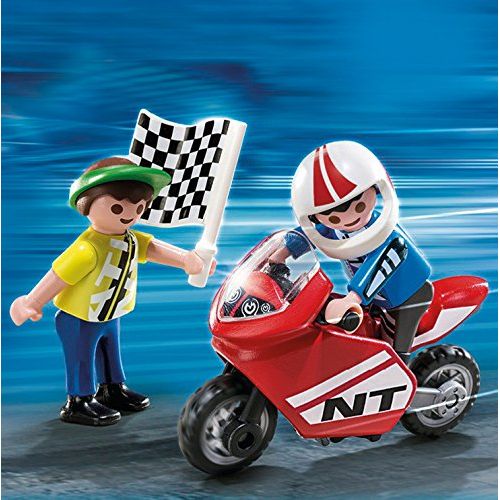 플레이모빌 PLAYMOBIL Boys with Racing Bike Set