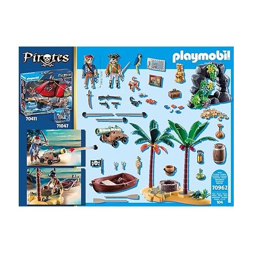 플레이모빌 Playmobil Pirate Treasure Island with Rowboat