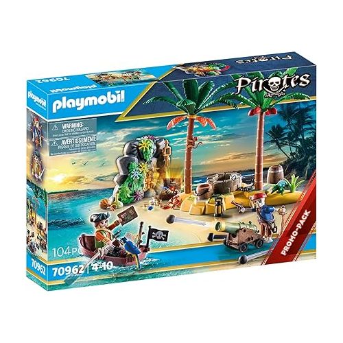 플레이모빌 Playmobil Pirate Treasure Island with Rowboat