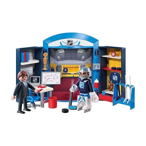 플레이모빌 Playmobil NHL Locker Room Play Box, Blue