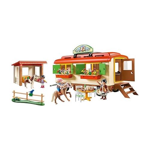 플레이모빌 Playmobil Pony Shelter with Mobile Home