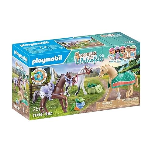 플레이모빌 Playmobil Horses of Waterfall: Three Horses with Saddles