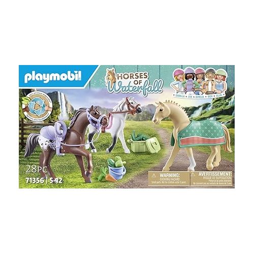 플레이모빌 Playmobil Horses of Waterfall: Three Horses with Saddles