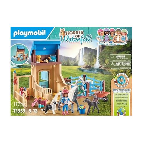 플레이모빌 Playmobil Horses of Waterfall Horse Stall with Amelia and Whisper