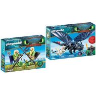 Playmobil Ruffnut and Tuffnut with Flight Suit and Hiccup and Toothless with Baby Dragon