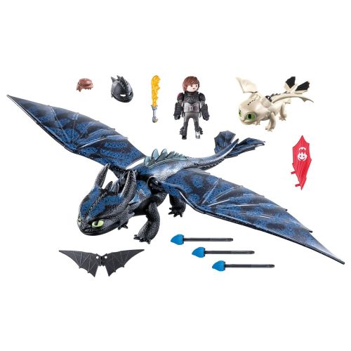 플레이모빌 Playmobil Snotlout with Flight Suit and Hiccup and Toothless with Baby Dragon