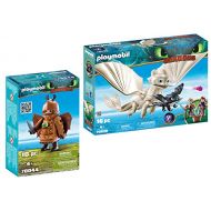 Playmobil Fishlegs with Flight Suit and Light Fury with Baby Dragon and Children
