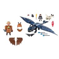 Playmobil Fishlegs with Flight Suit and Hiccup and Toothless with Baby Dragon