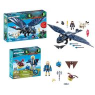 Playmobil Astrid with Hobgobbler and Hiccup and Toothless with Baby Dragon