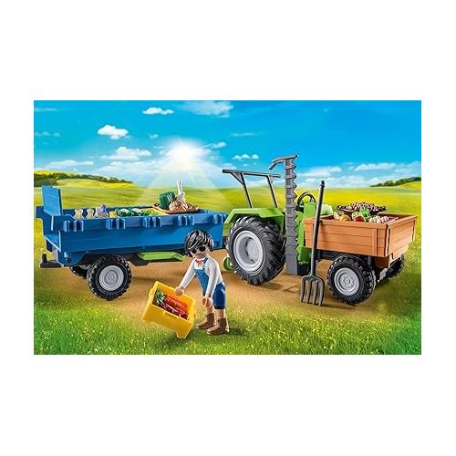 플레이모빌 Playmobil Harvester Tractor with Trailer