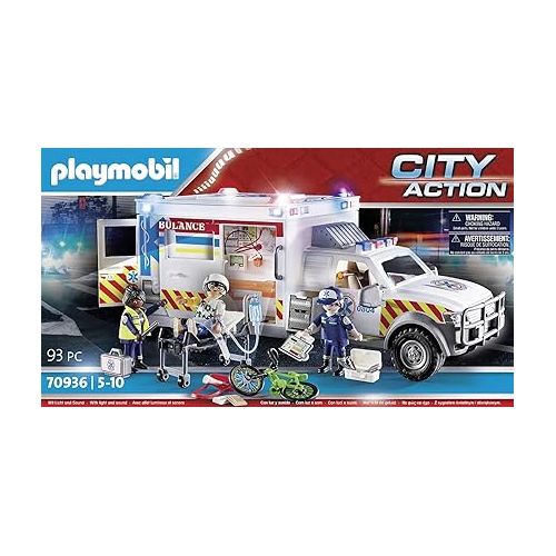 플레이모빌 Playmobil Rescue Vehicles: Ambulance with Lights and Sound