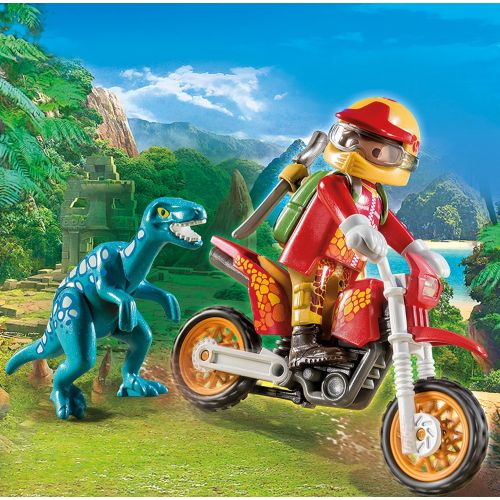 플레이모빌 PLAYMOBIL Motocross Bike with Raptor Building Set