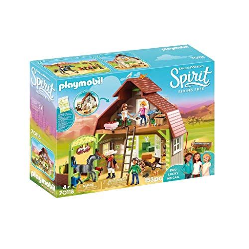 플레이모빌 PLAYMOBIL Spirit Riding Free Barn with Lucky, PRU & Abigail