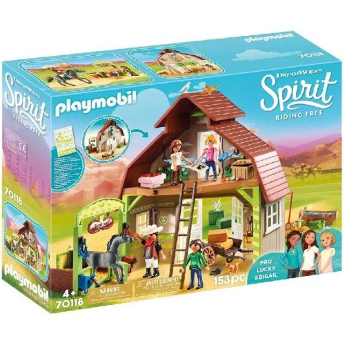 플레이모빌 PLAYMOBIL Spirit Riding Free Barn with Lucky, PRU & Abigail