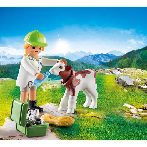 플레이모빌 Playmobil Vet with Calf 70252 Plus Figure Set