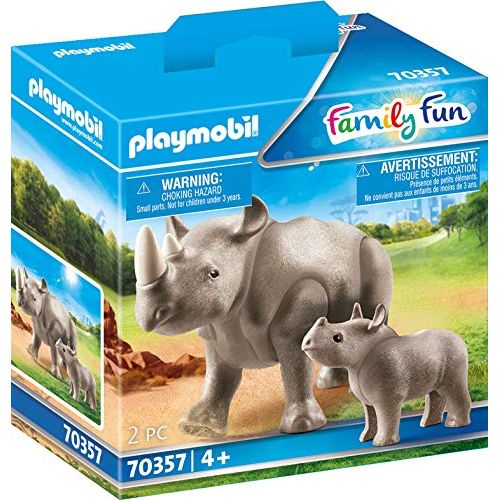 플레이모빌 PLAYMOBIL Rhino with Calf 70357 Animal for The Event Zoo City Life