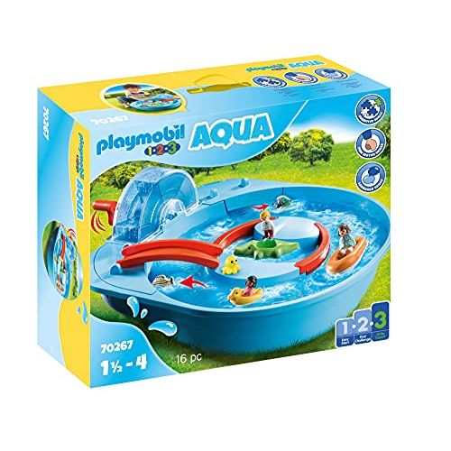 플레이모빌 PLAYMOBIL 1 2 3 Aqua Splish Splash Water Park Playset 70267