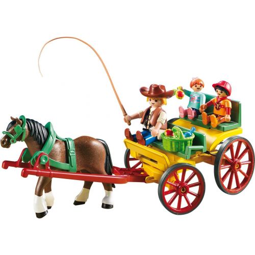 플레이모빌 PLAYMOBIL Horse-Drawn Wagon Building Set