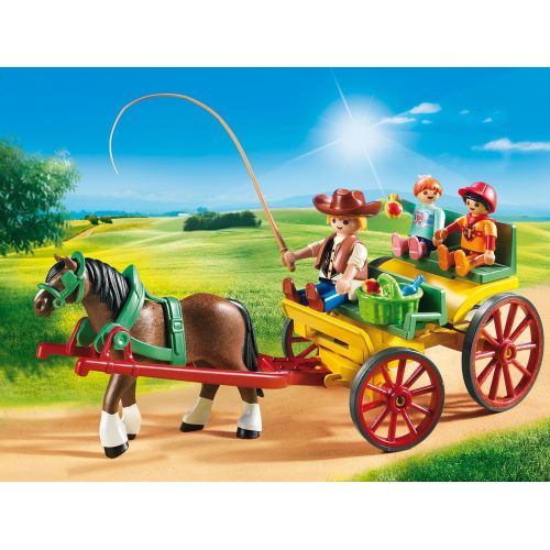 플레이모빌 PLAYMOBIL Horse-Drawn Wagon Building Set