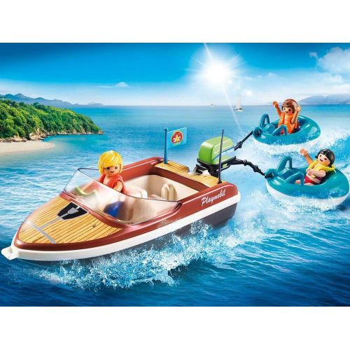 플레이모빌 Playmobil Speedboat with Tube Riders Playset