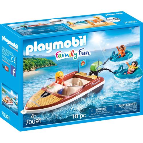 플레이모빌 Playmobil Speedboat with Tube Riders Playset