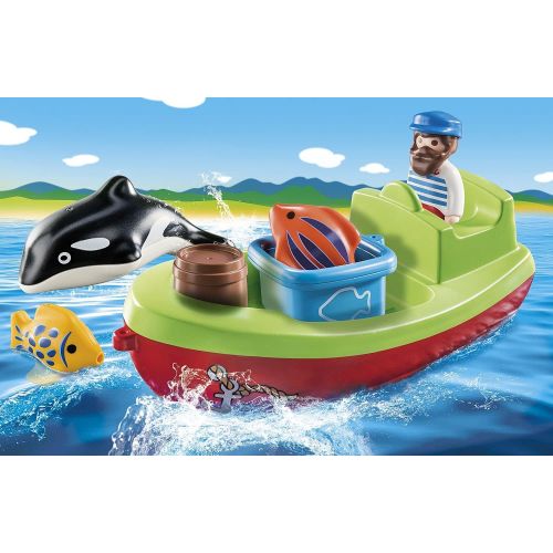 플레이모빌 PLAYMOBIL 70183 1.2.3 Fisherman with Boat for Children 18 Months+