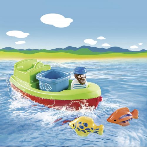 플레이모빌 PLAYMOBIL 70183 1.2.3 Fisherman with Boat for Children 18 Months+